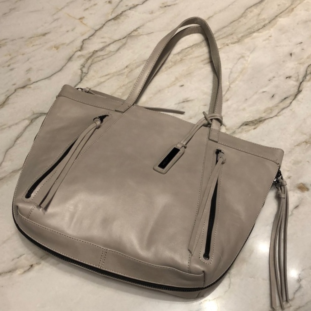 Joe’s Jeans NEW genuine leather tote bag, expandable, zip top